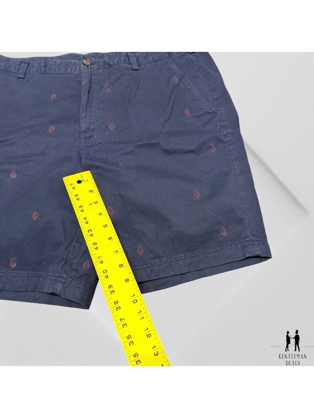 NWOT Brooks Brothers 40 Red Fleece All Over Star Print Stretch Chino Shorts Navy